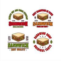 sandwich logotyp vektor design samling