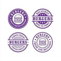 Burger-Briefmarken-Design-Premium-Kollektion vektor