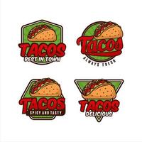 tacos mat märke vektor logotyp samling