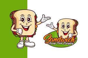 Sandwich-Maskottchen-Vektor-Design-Logo vektor