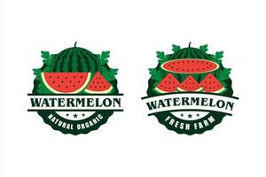 Design-Kollektion für Wassermelonen-Naturproduktetiketten vektor