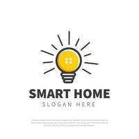 glödlampa logotyp, smart hem ikon hem energi logotyp vektorillustration vektor