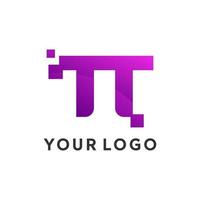digital pi symbol logotyp vektor