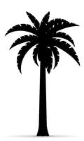 Palm Tree schwarzer Umriss Silhouette Vektor-Illustration vektor