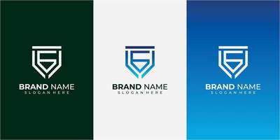 kreativ linje bokstaven g logotyp design inspiration blå gradient färg vektor