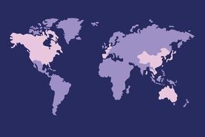 världskartmall med kontinenter, nord- och sydamerika, europa och asien, afrika och australien vektor