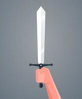 hand som håller svärd. vektor illustration