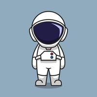 söt astronaut tecknad vektor ikon illustration