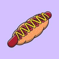 köstliche Hotdog-Cartoon-Vektor-Symbol-Illustration vektor