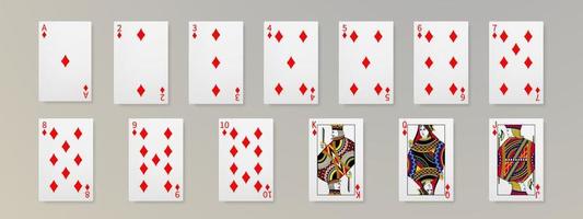 Satz Spielkarten. gewinnende Pokerhand-Casino-Chips, die realistische Jetons für Glücksspiele, Bargeld für Roulette oder Poker fliegen vektor