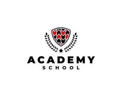 Pfeile schirmen Schule Akademie Logo Konzept Vektor Illustration