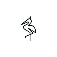 Minimalismus und sauberes Storch-Umriss-Logo-Konzept. Vektor-Illustration vektor