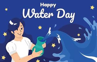 Happy Water Day Hintergrundvorlage vektor