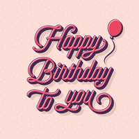 Grattis på födelsedagen typografi hälsningskort vektor