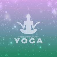 internationale Yoga-Tagesdesign menschliche Meditationsvektorillustration vektor
