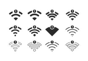 satz ohne drahtlose verbindungen kein wifi symbol zeichen vektor schwarze farbe