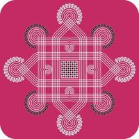 indische traditionelle und kulturelle Rangoli-, Alpona-, Kolam- oder Paisley-Vektorgrafiken. bengalische Kunst Indien. für Textildruck, Logo, Tapete vektor