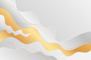 rörelse vit bakgrund med gyllene vågor. dynamisk dekorativ illustration i abstrakt stil vektor