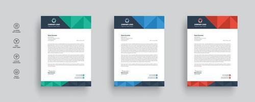 Professionelles blaues Geschäftsbriefkopf-Vorlagendesign kostenlos vektor