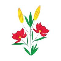 tulpenillustrationen mit verschiedenen farben vektor