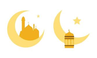 goldene elemente für ramadan-designdekorationen vektor