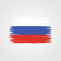 flagge von russland mit pinselstil vektor