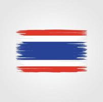 thailands flagga med borste stil vektor