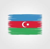 azerbajdzjans flagga med borste stil vektor