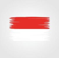 Flagge von Indonesien oder Monaco mit Pinselstil vektor