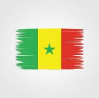 flagga av senegal med borste stil vektor