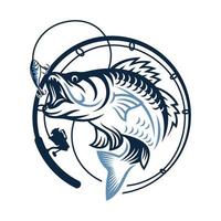 Sportfischen-Logo-Design-Vorlagenillustration vektor