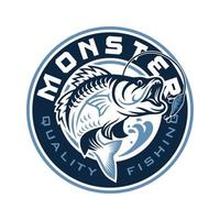 Sportfischen-Logo-Design-Vorlagenillustration vektor