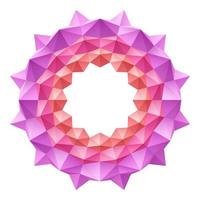 Geometrie Verwenden Sie Dreiecke, Polygon, arrangieren Sie sie zusammen ist ein rosa abstraktes Blumenmuster auf weißem Hintergrund. vektor