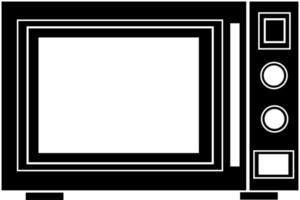 schwarze Silhouette einer Mikrowelle auf weißem Hintergrund. vektor