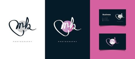 anfängliches m- und b-logo-design mit elegantem und minimalem handschriftstil. mb Signaturlogo oder Symbol für Hochzeit, Mode, Schmuck, Boutique, botanische, florale und geschäftliche Identität vektor