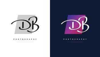 d och b signatur initial logotypdesign med handstil. db signaturlogotyp eller symbol för bröllop, mode, smycken, boutique, botanisk, blommig och affärsidentitet vektor