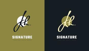 kh signatur initial logotyp design med guld handstil. kh signaturlogotyp eller symbol för bröllop, mode, smycken, boutique, botanisk, blommig och affärsidentitet vektor