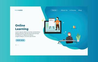 online lärande illustrerad vektor målsida