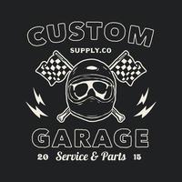 handgefertigtes Vektor-Vintage-Motorrad-Garage-Logo-Abzeichen vektor