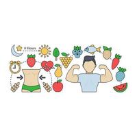 Illustration des modernen Designs der gesunden Ernährung vektor