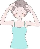kvinna som masserar båda sidor av huvudet vektor