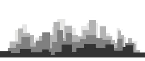 enkelhet modern stadsbild silhuett på vit bakgrund. vektor
