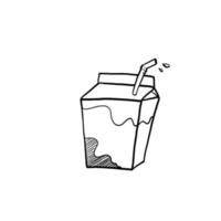 handritad doodle mjölk illustration vektor isolerade bakgrund