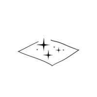 handgezeichnetes sauberes Oberflächensymbol, einfache Reinigung, dünnes Liniensymbol auf weißem Hintergrundgekritzel vektor