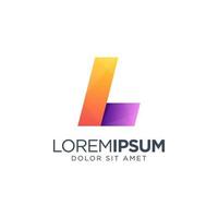 bokstaven l logotyp med gradient vektor