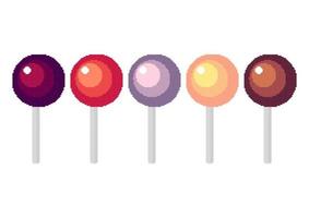 eine Sammlung von Lollipop-Illustrationen mit einem Pixelthema vektor