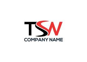 tsw logotyp design vektor mall