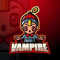 vampir-maskottchen-esport-logo-design vektor