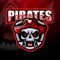 Pirate skull esport maskot logotypdesign vektor