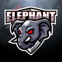 Elefant-Maskottchen-Esport-Logo-Design vektor